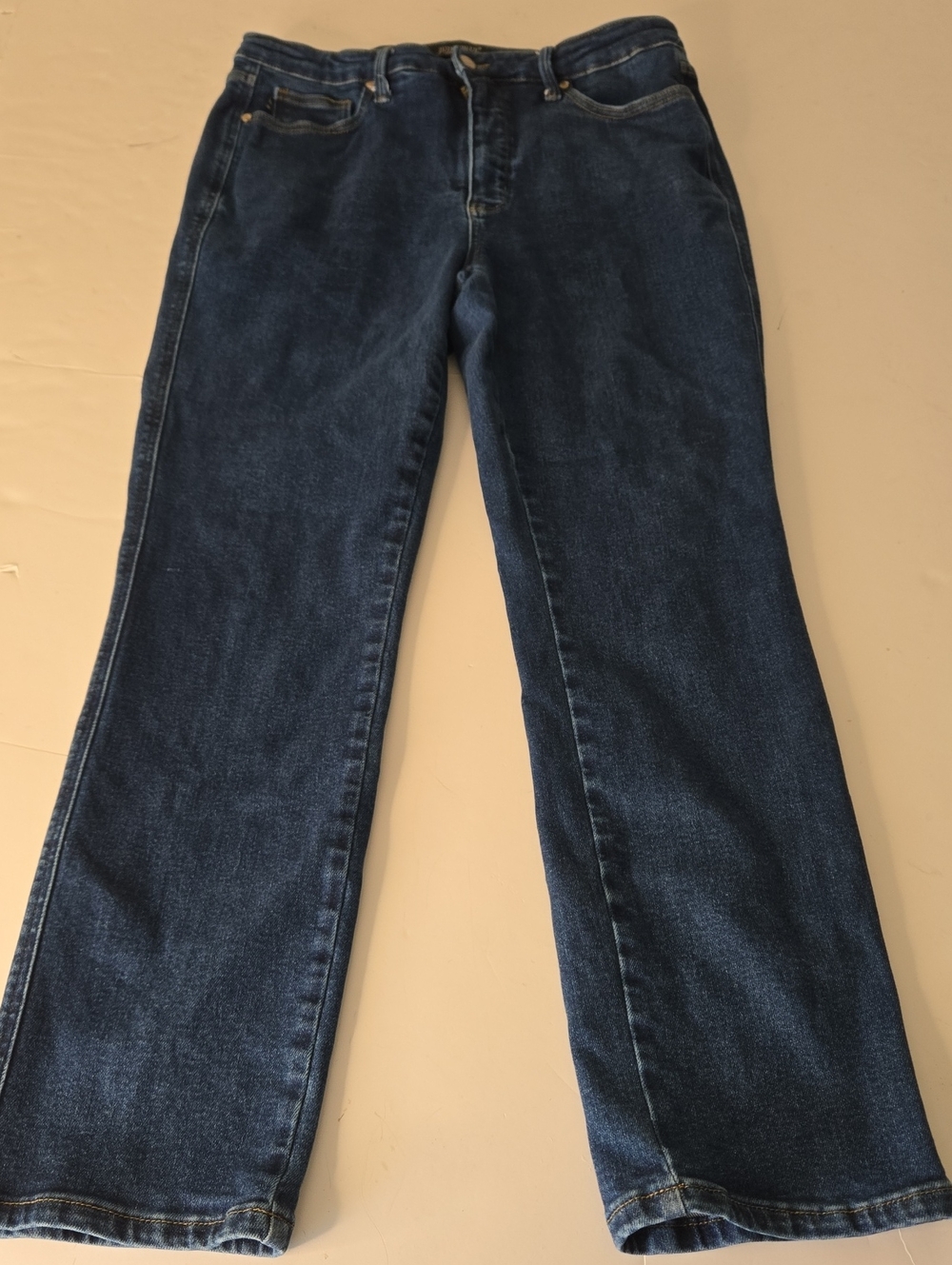 Judy Blue Jeans Womens Blue Straight Fit Stretch Denim Size 15/32 Dark Wash